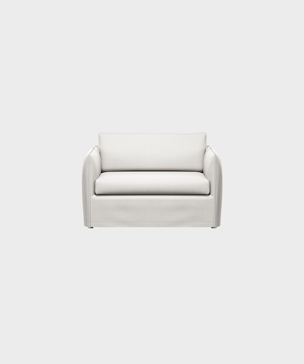Filippa-loveseat kitinvärisellä Florist-kankaalla