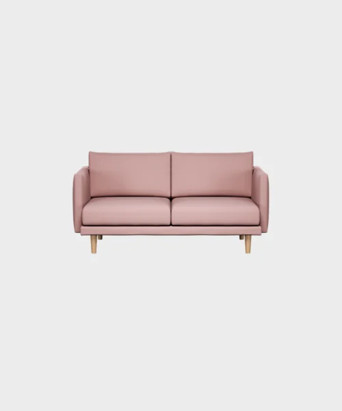 Lazy-minivuodesohva vaaleanpunaisella Soft-kankaalla ja tammijalalla