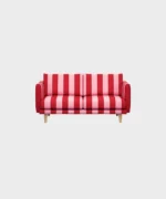 Lazy-minivuodesohva pinkkipunaisella Mega Stripe -kankaalla ja tammijalalla